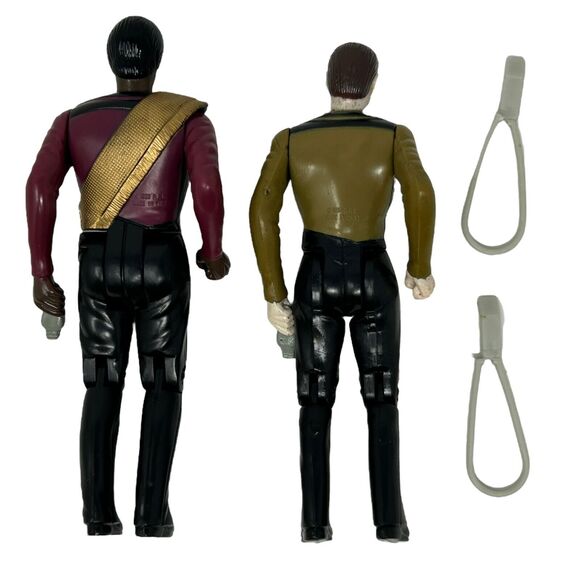 Lot of 2 Vintage Star Trek Action Figures Worf Lt Commander Data Speckled Face - Picture 2 of 8